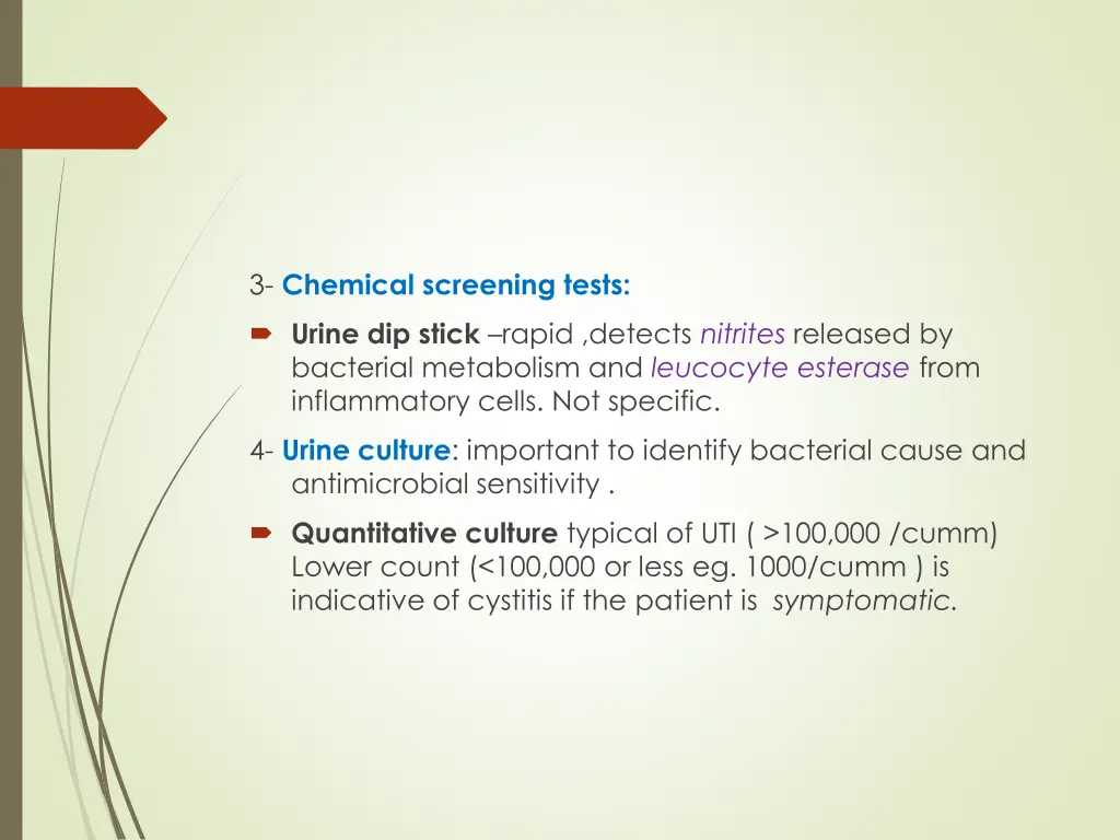 3 chemical screening tests