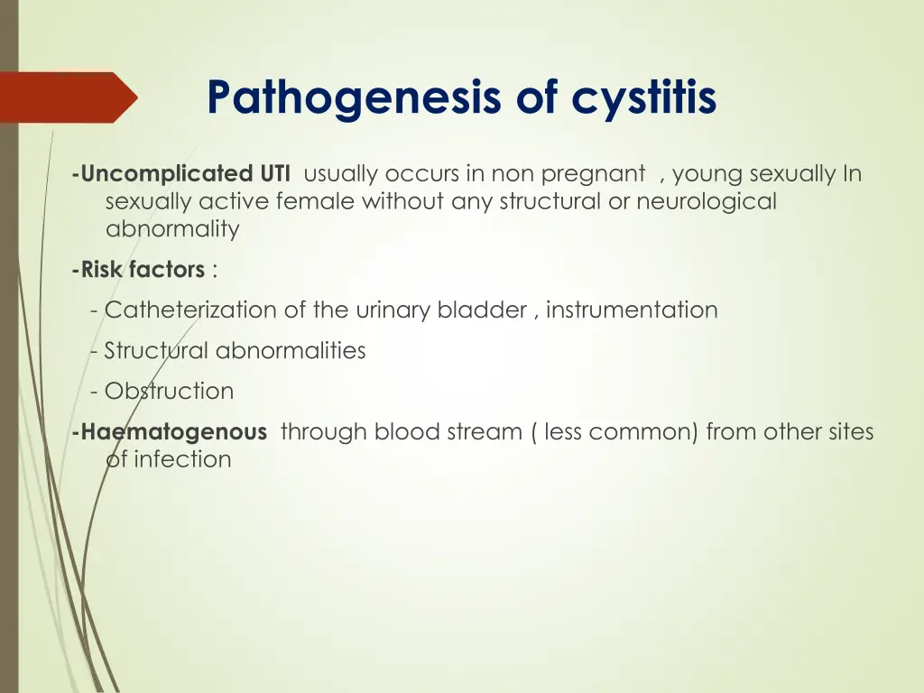 pathogenesis of cystitis 1