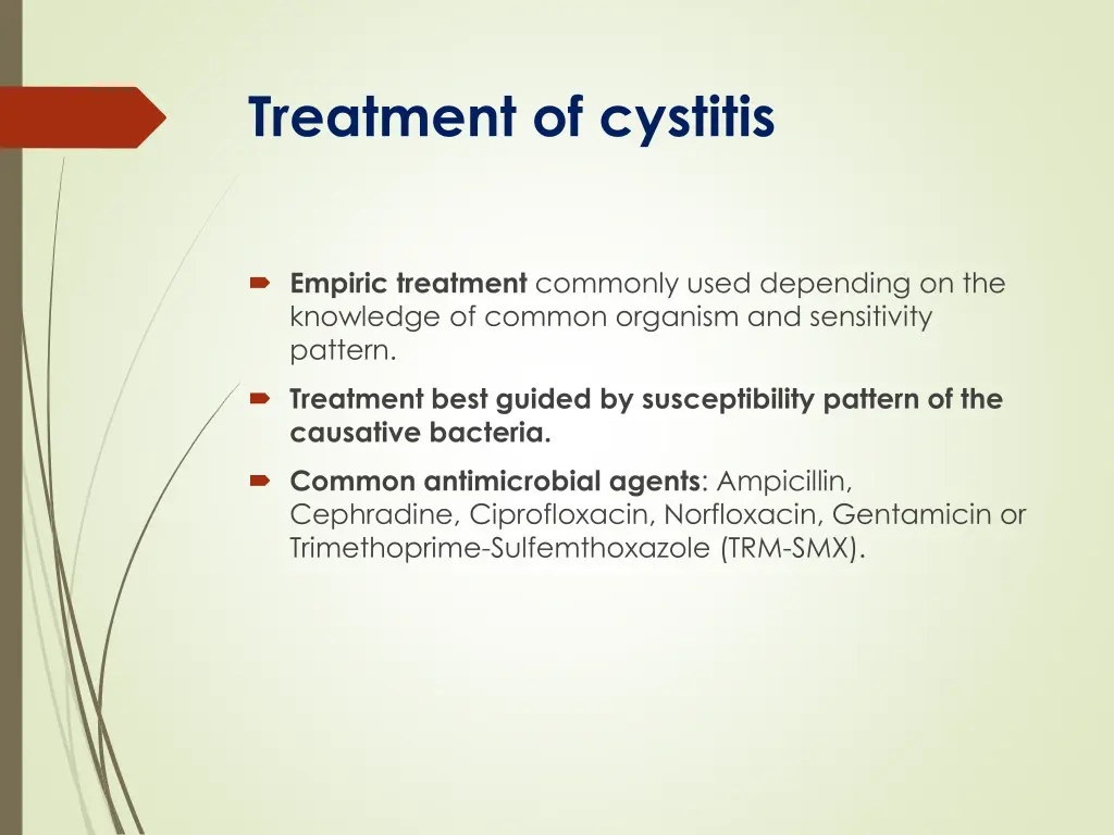 treatment of cystitis