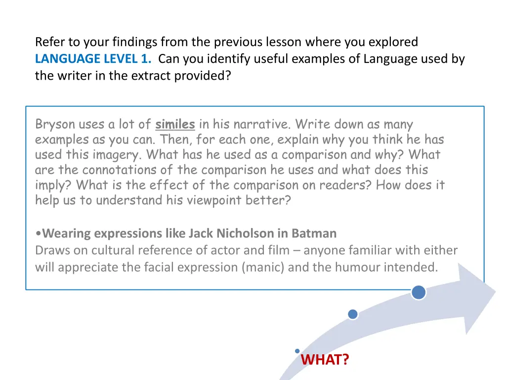 refer to your findings from the previous lesson