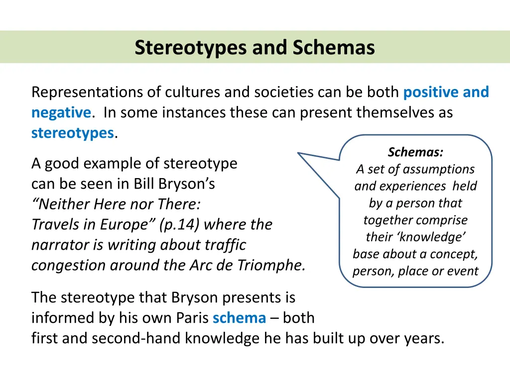 stereotypes and schemas