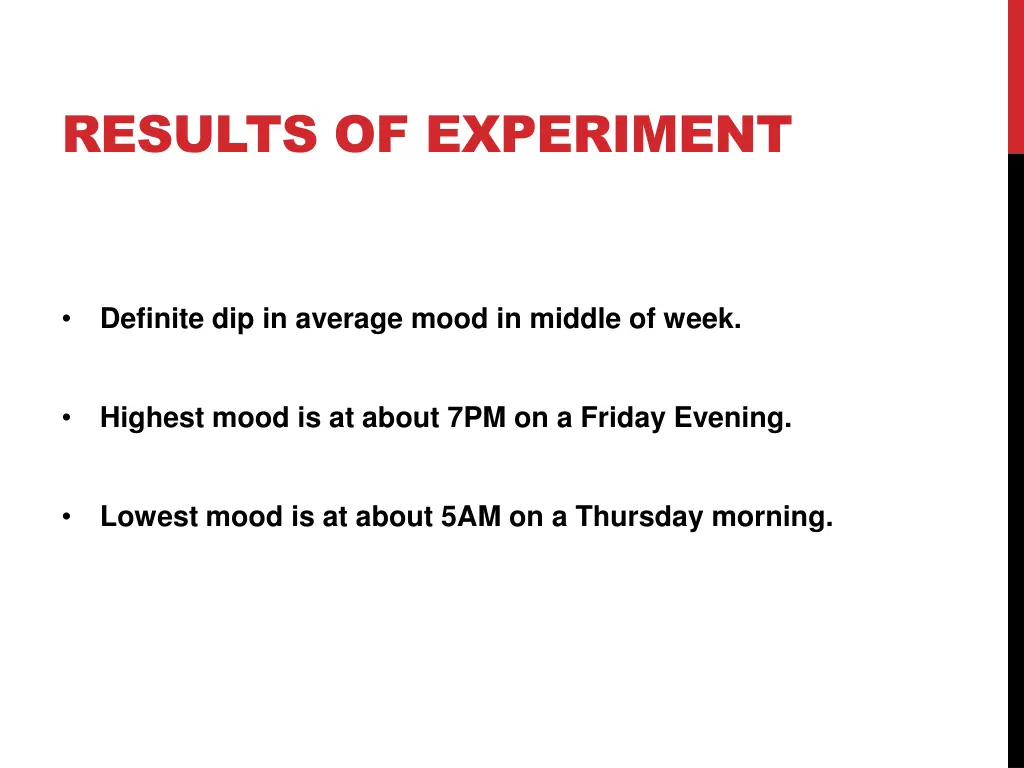 results of experiment 3