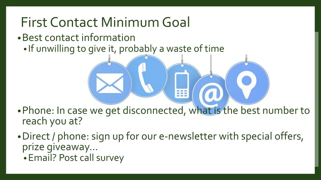 first contact minimum goal