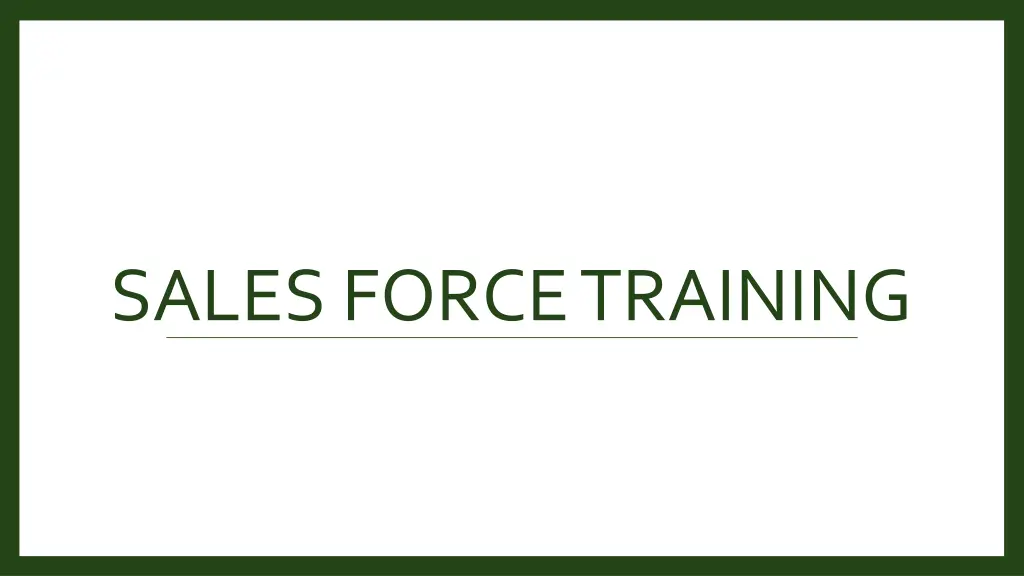 sales force training