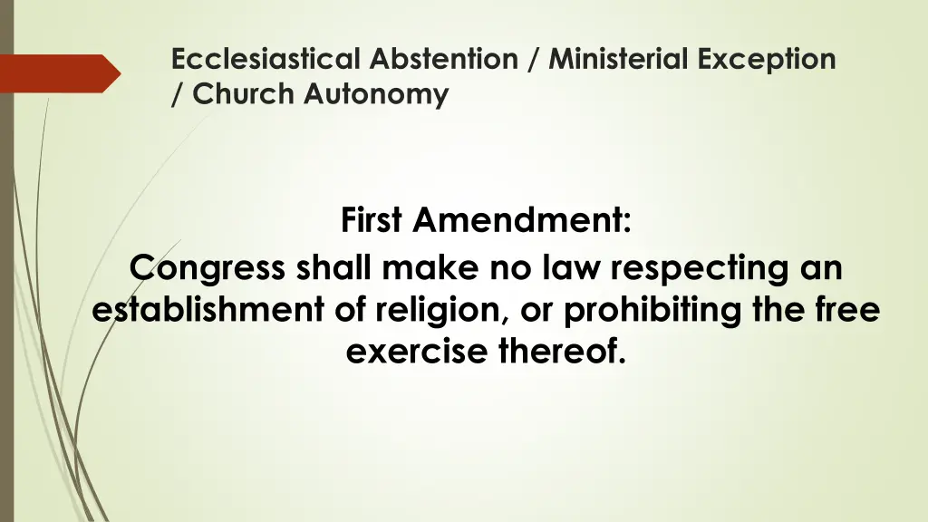 ecclesiastical abstention ministerial exception