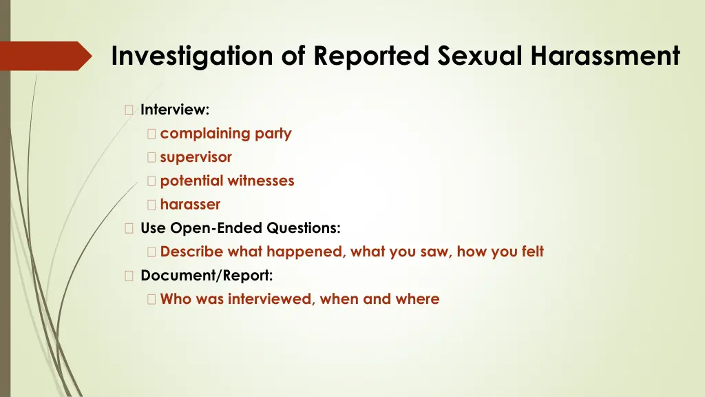 investigation of reported sexual harassment 1