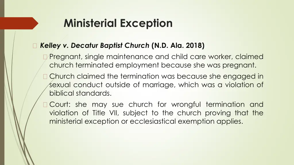 ministerial exception 1