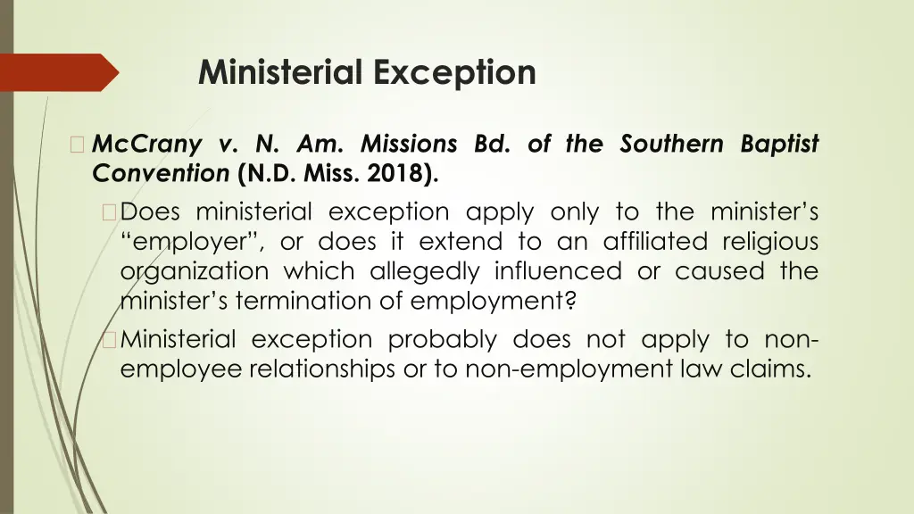 ministerial exception 2