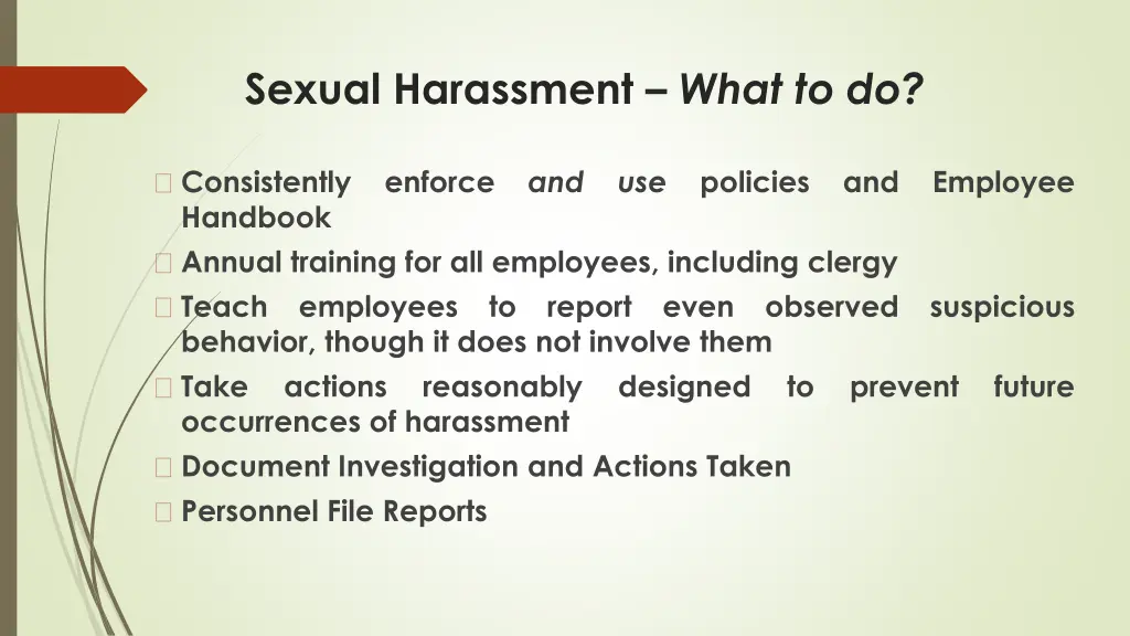 sexual harassment what to do