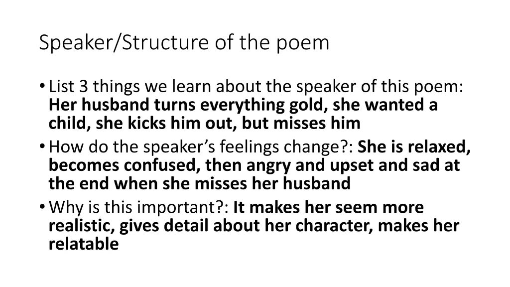 speaker structure of the poem