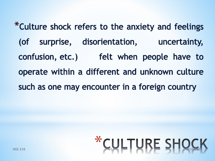 culture shock refers to the anxiety and feelings