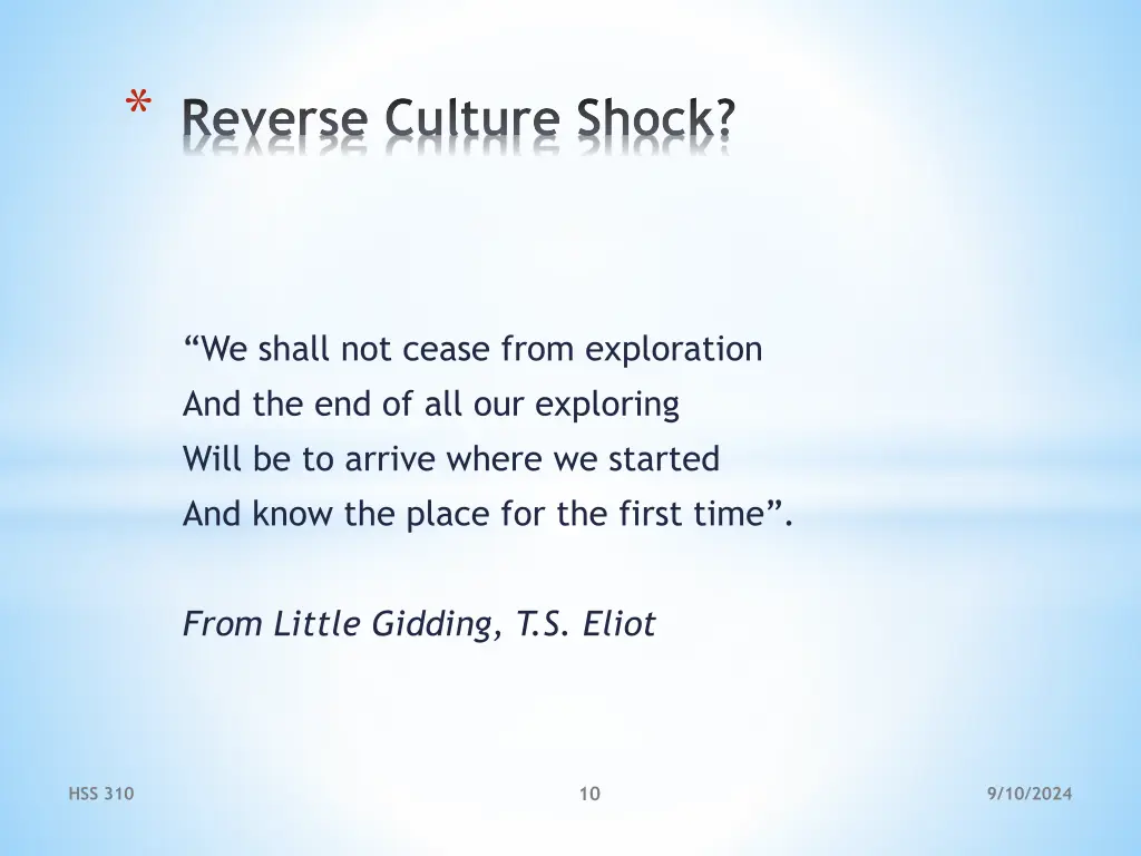 reverse culture shock