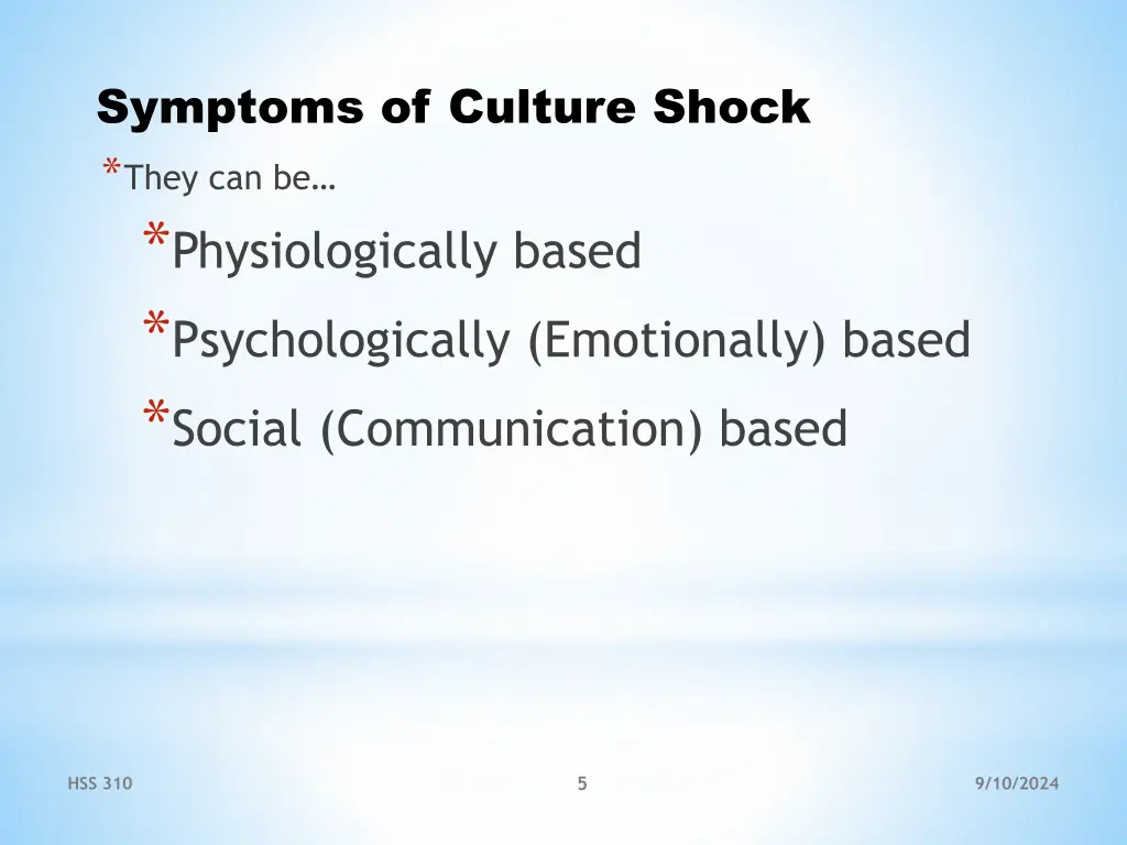 symptoms of culture shock