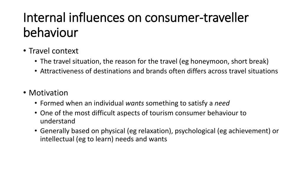 internal influences on consumer internal 2