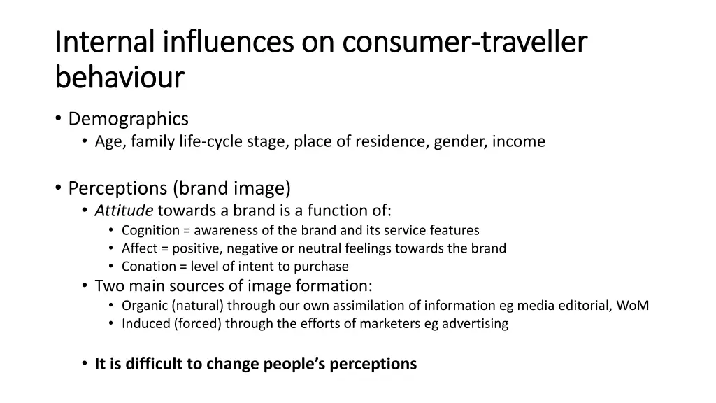 internal influences on consumer internal