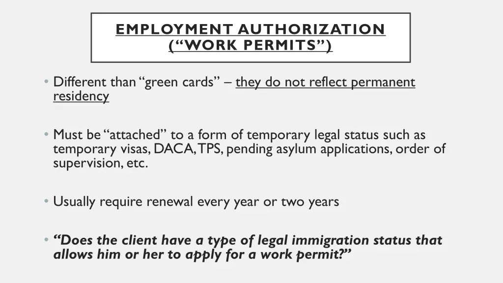 employment authorization work permits