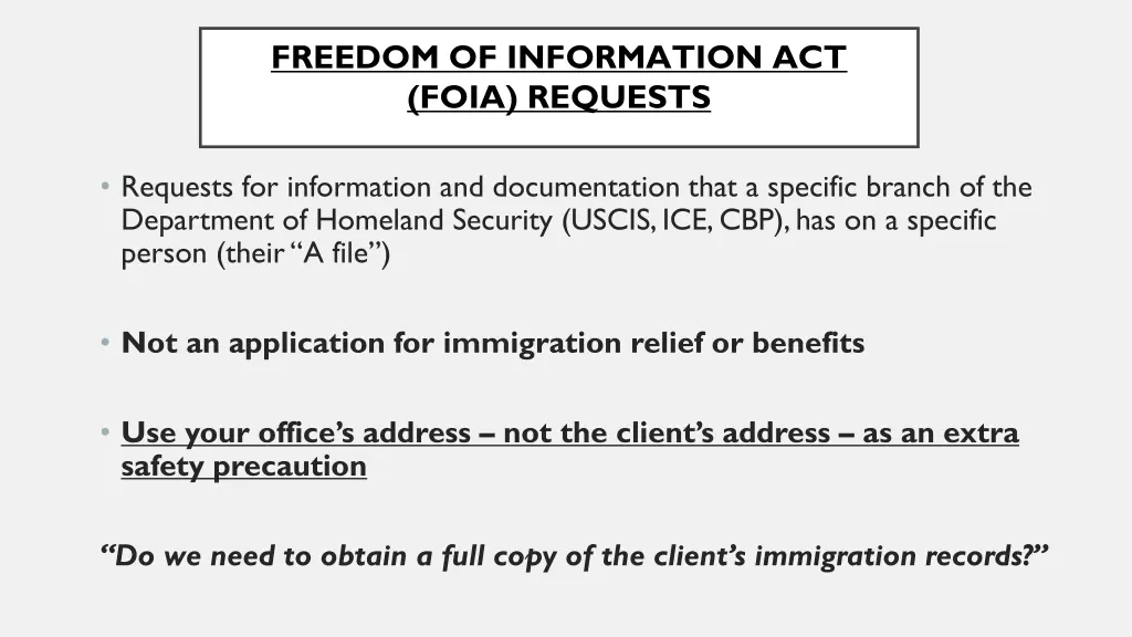 freedom of information act foia requests