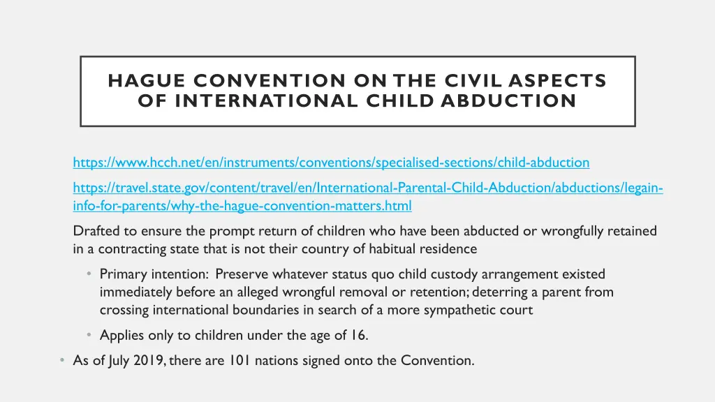 hague convention on the civil aspects