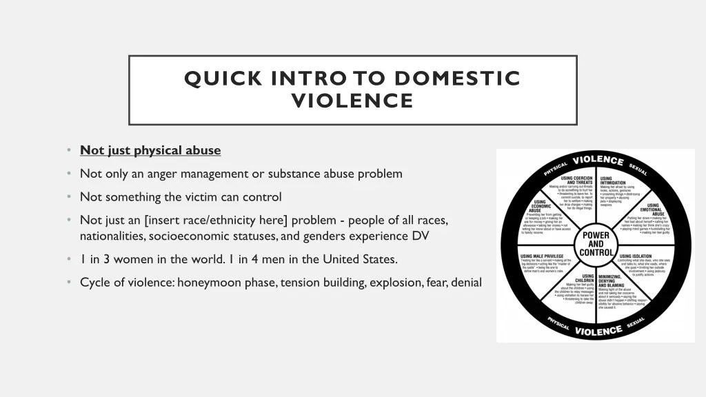 quick intro to domestic violence