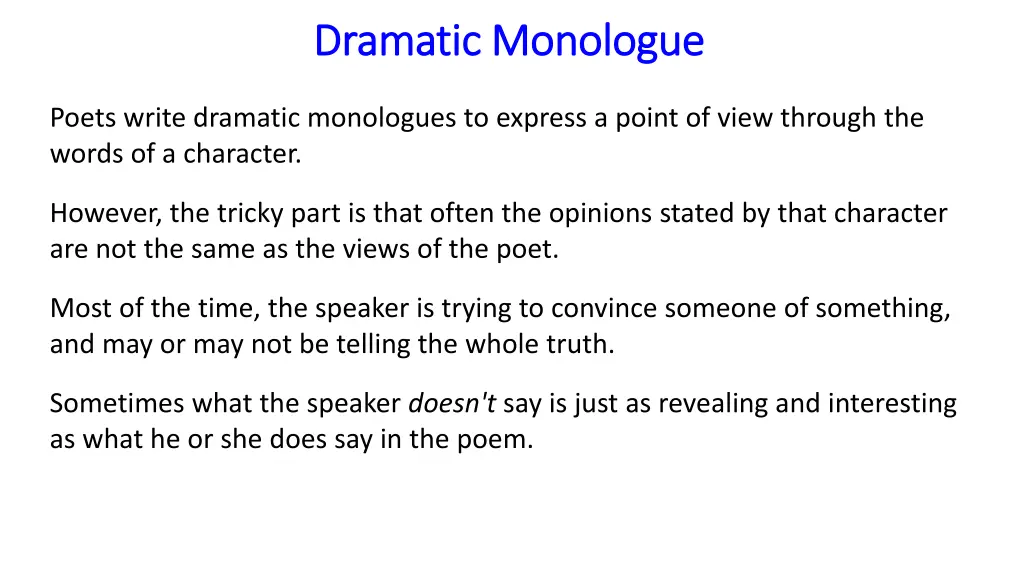 dramatic monologue dramatic monologue 1