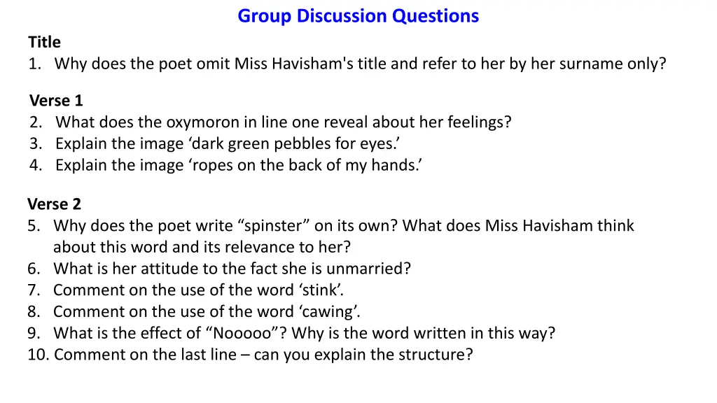 group discussion questions