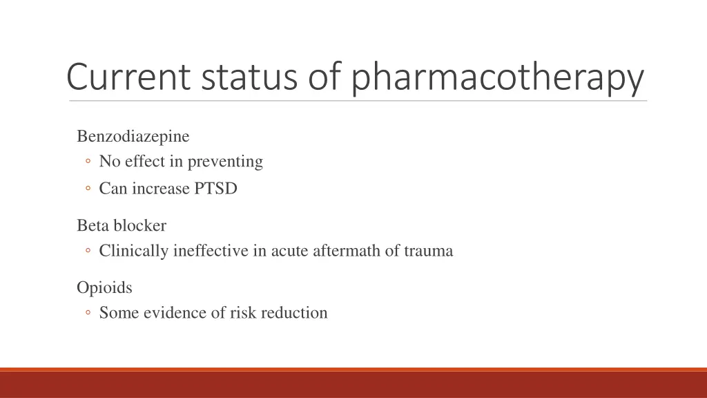 current status of pharmacotherapy