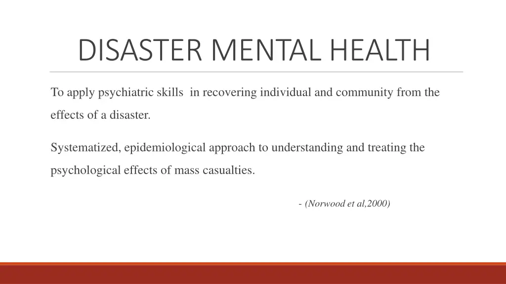 disaster mental health