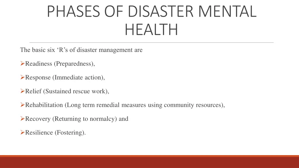 phases of disaster mental health