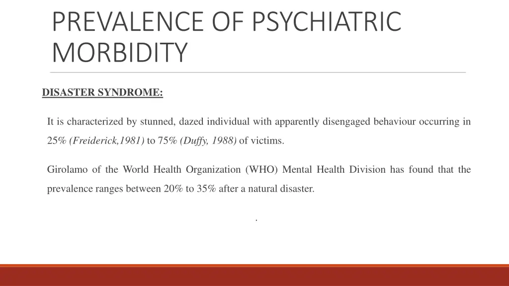 prevalence of psychiatric morbidity