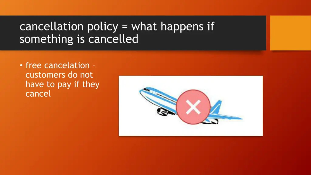 cancellation policy what happens if something