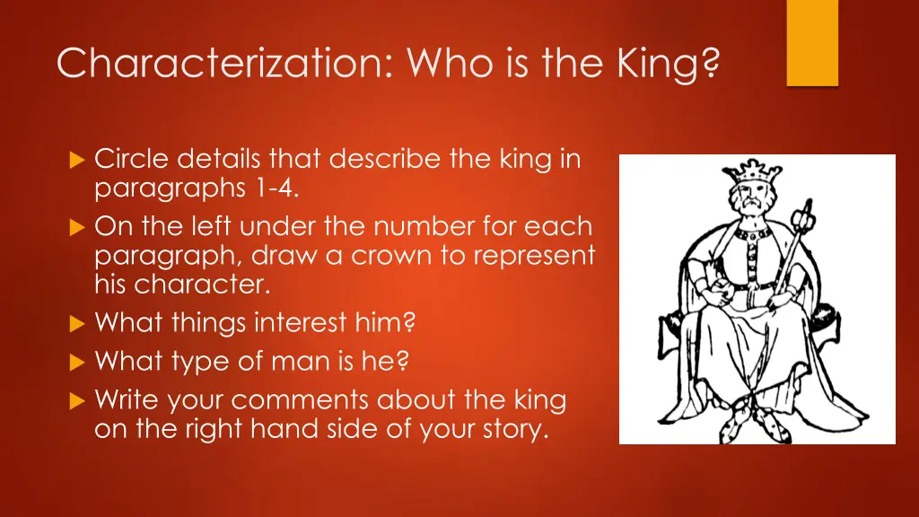 characterization who is the king