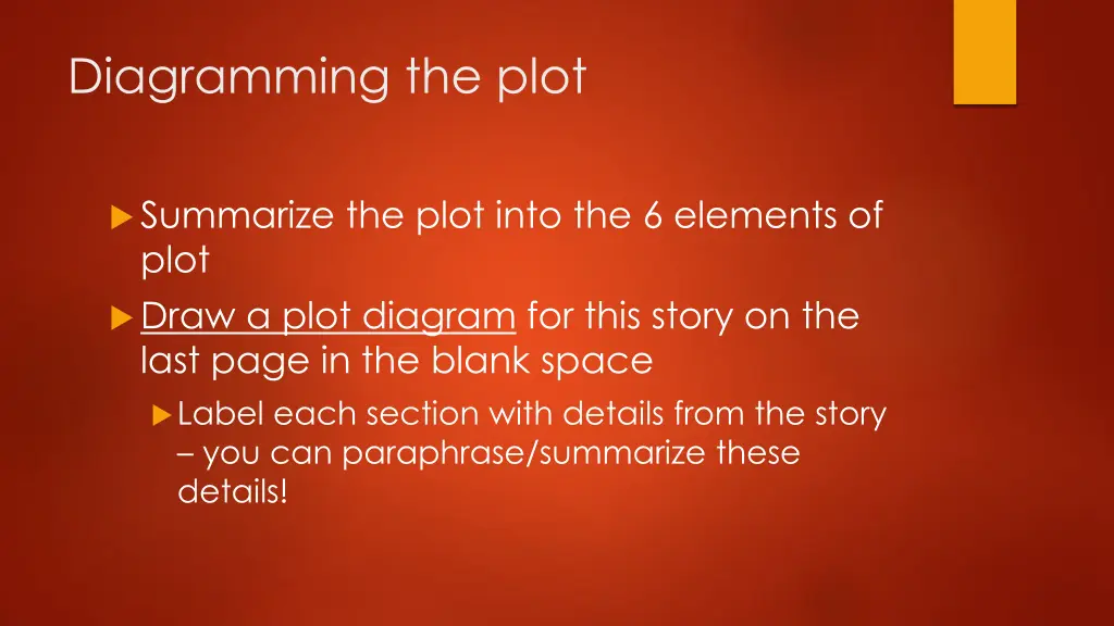 diagramming the plot