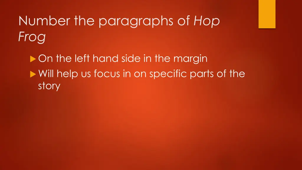 number the paragraphs of hop frog