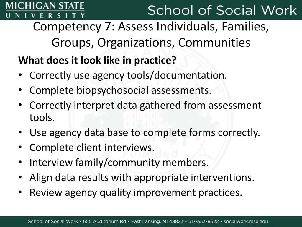 competency 7 assess individuals families groups