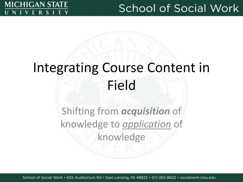 integrating course content in field