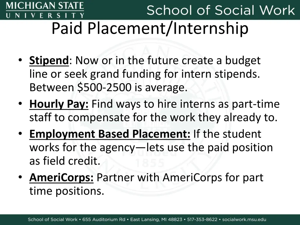 paid placement internship