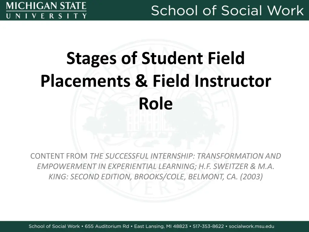 stages of student field placements field