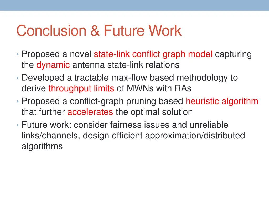 conclusion future work