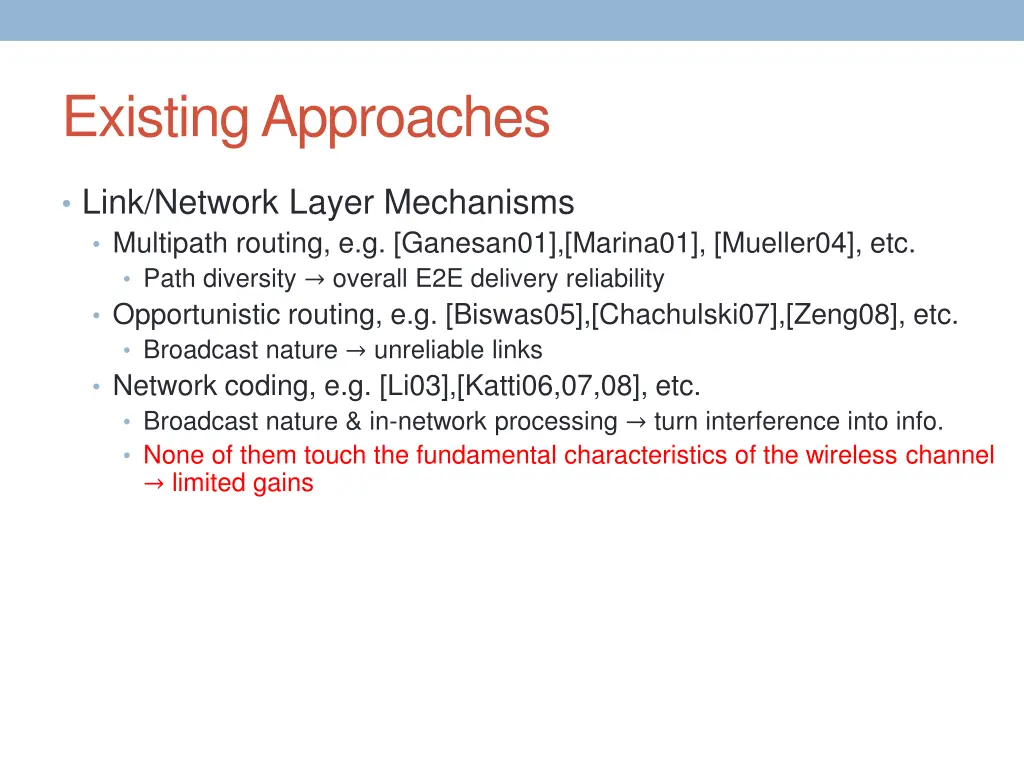 existing approaches