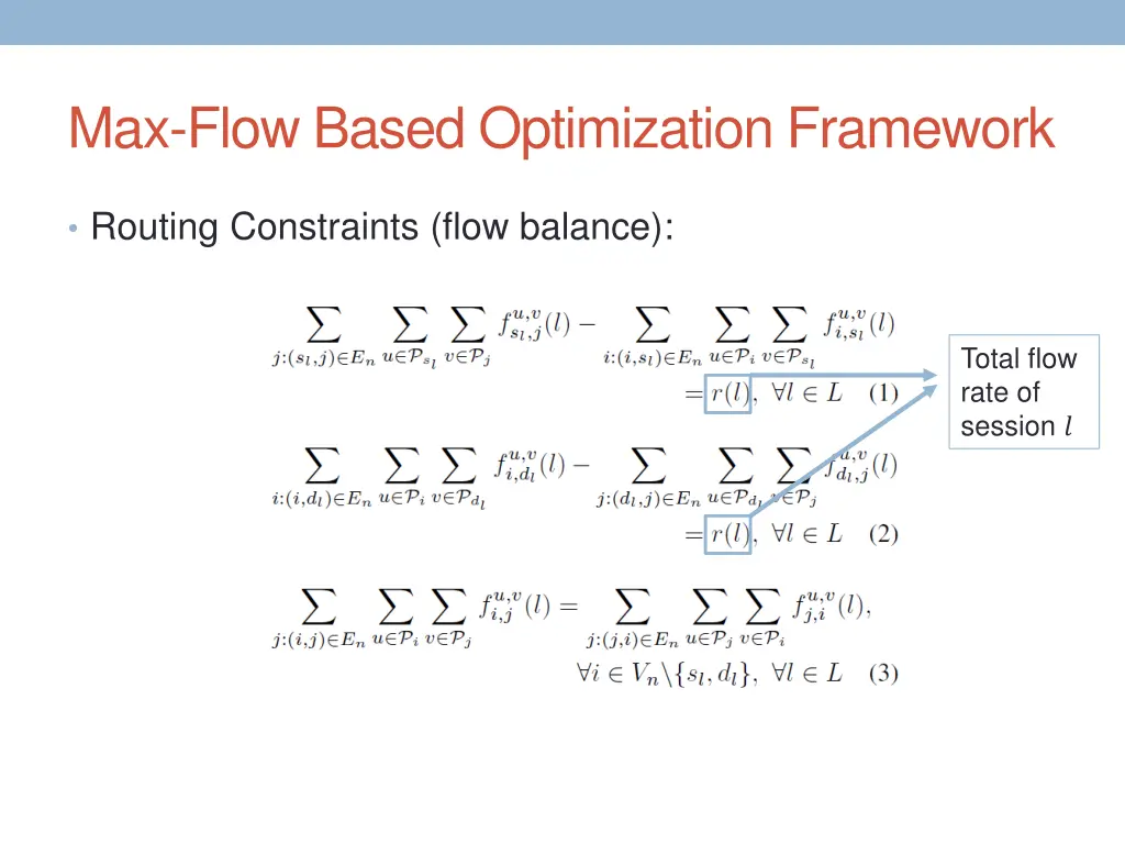 max flow based optimization framework 1