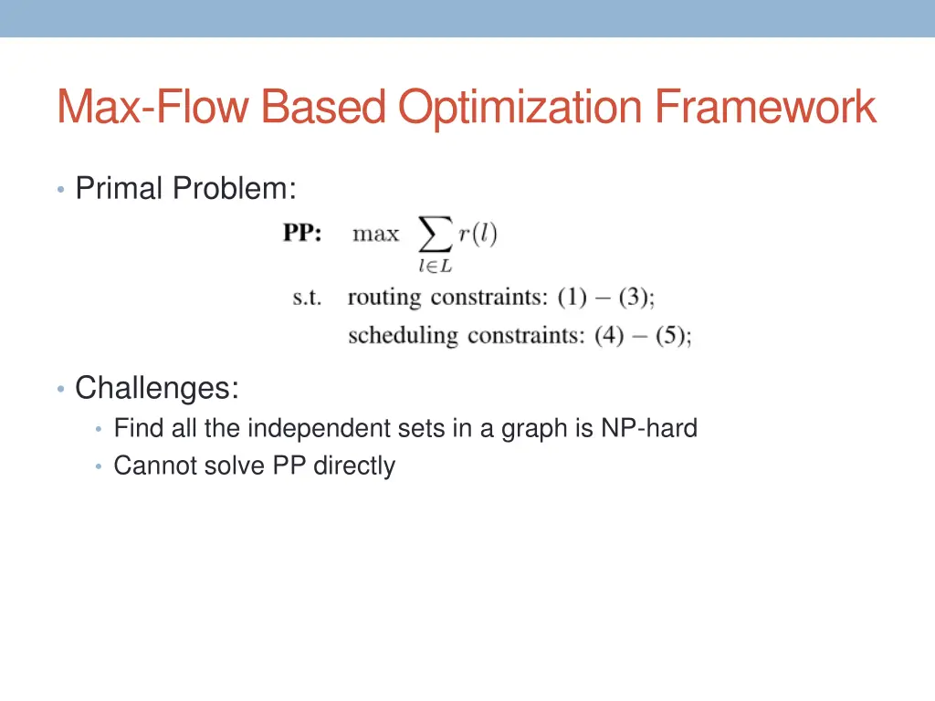 max flow based optimization framework 2