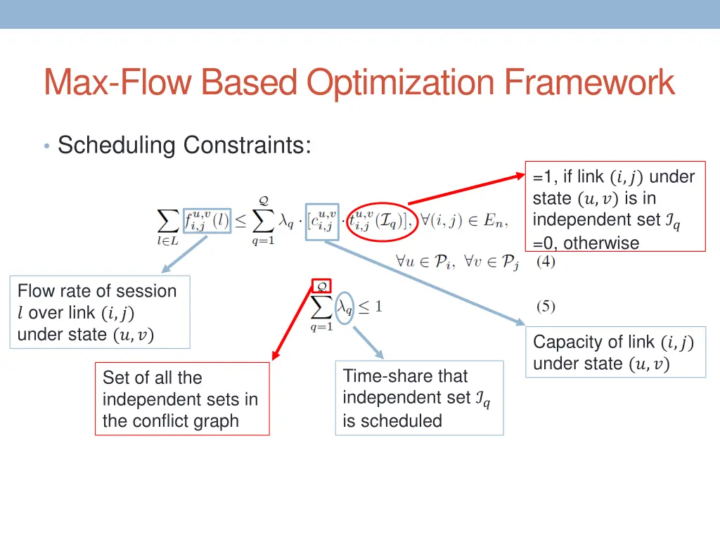 max flow based optimization framework