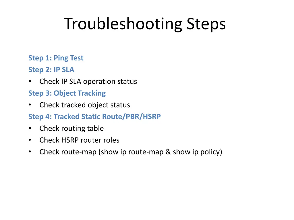 troubleshooting steps