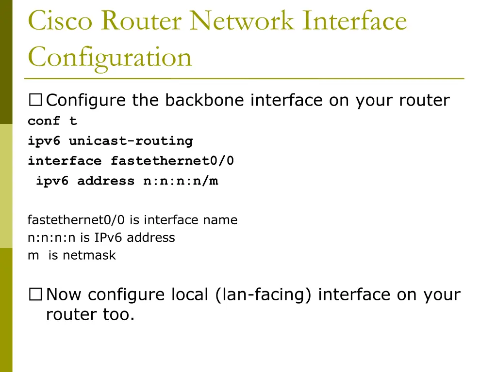 cisco router network interface configuration 2