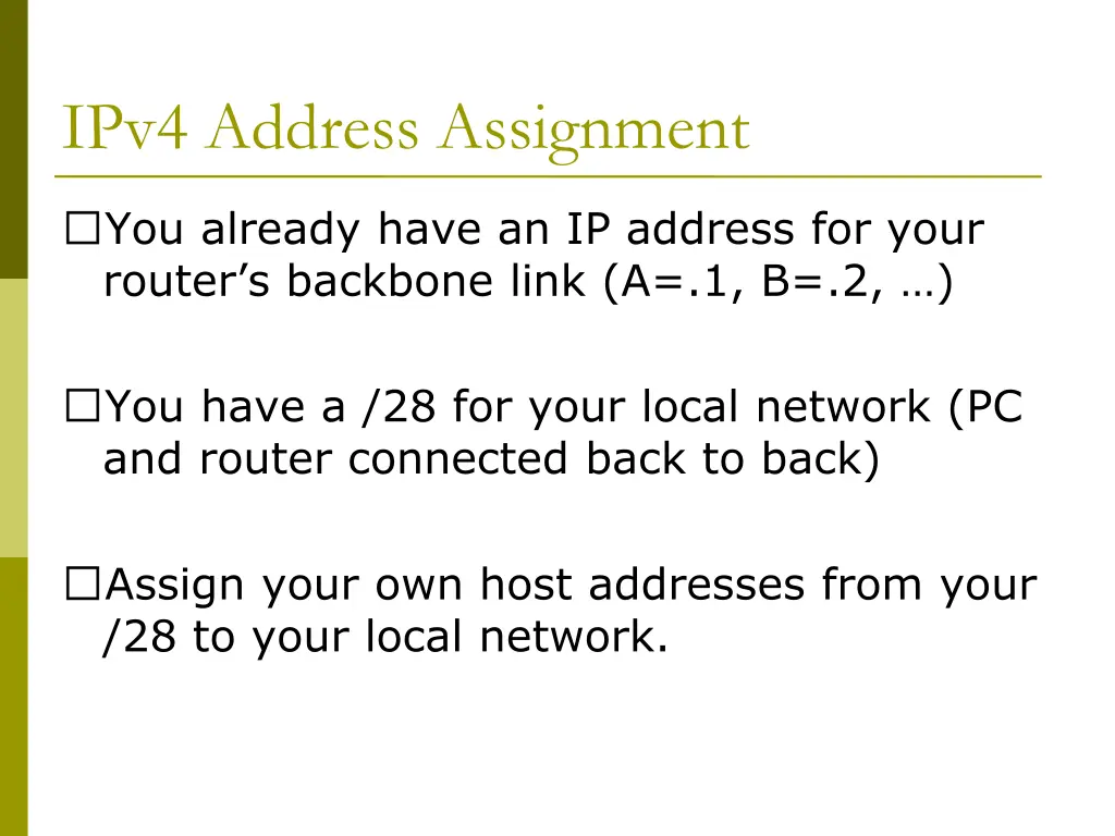 ipv4 address assignment