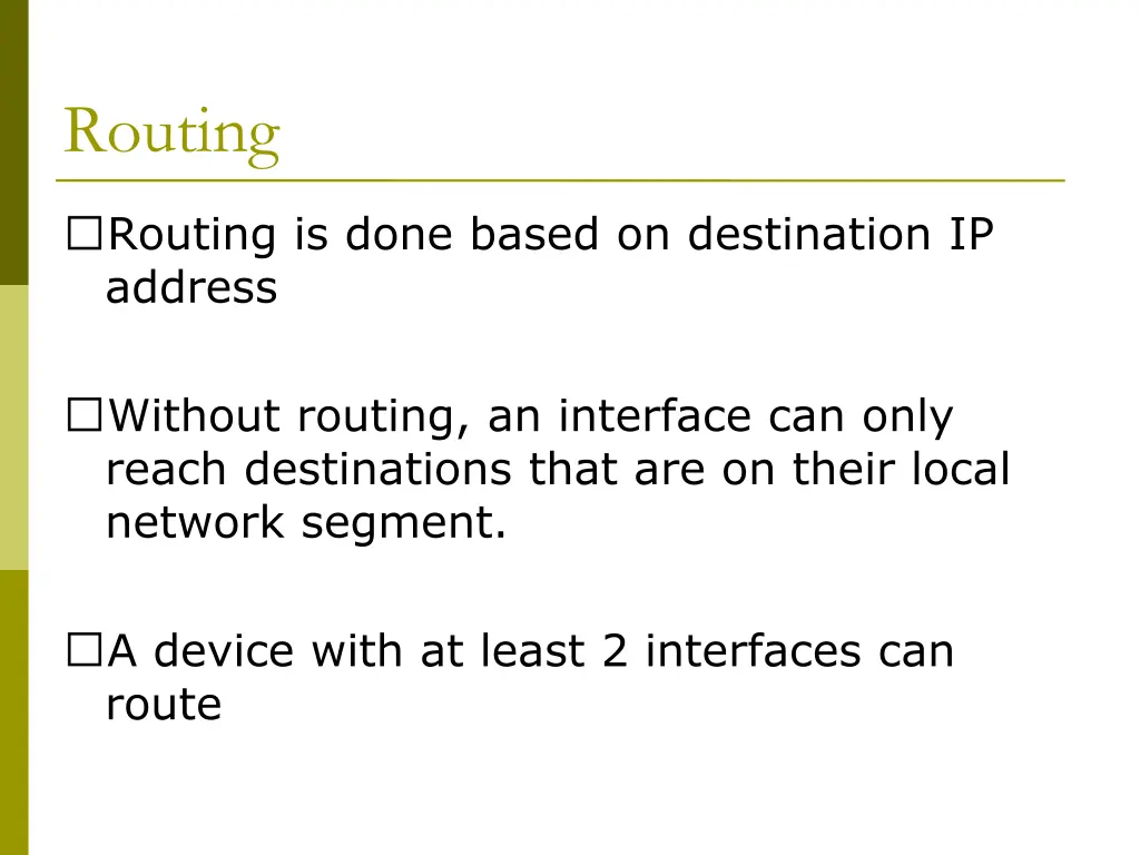 routing