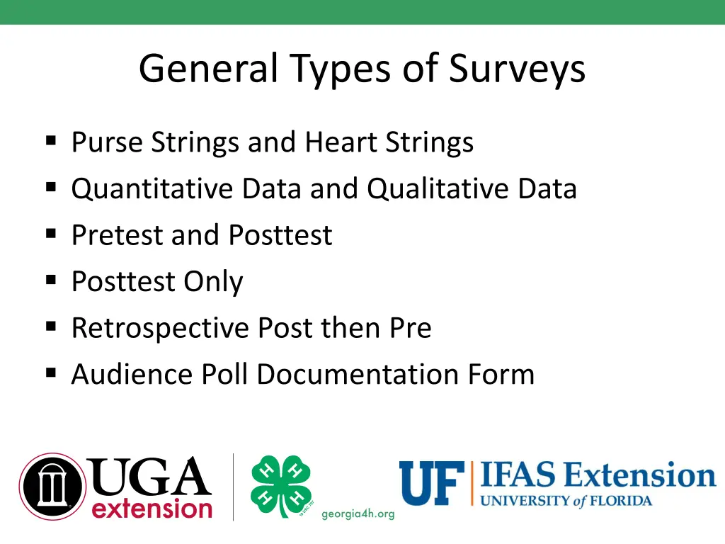 general types of surveys