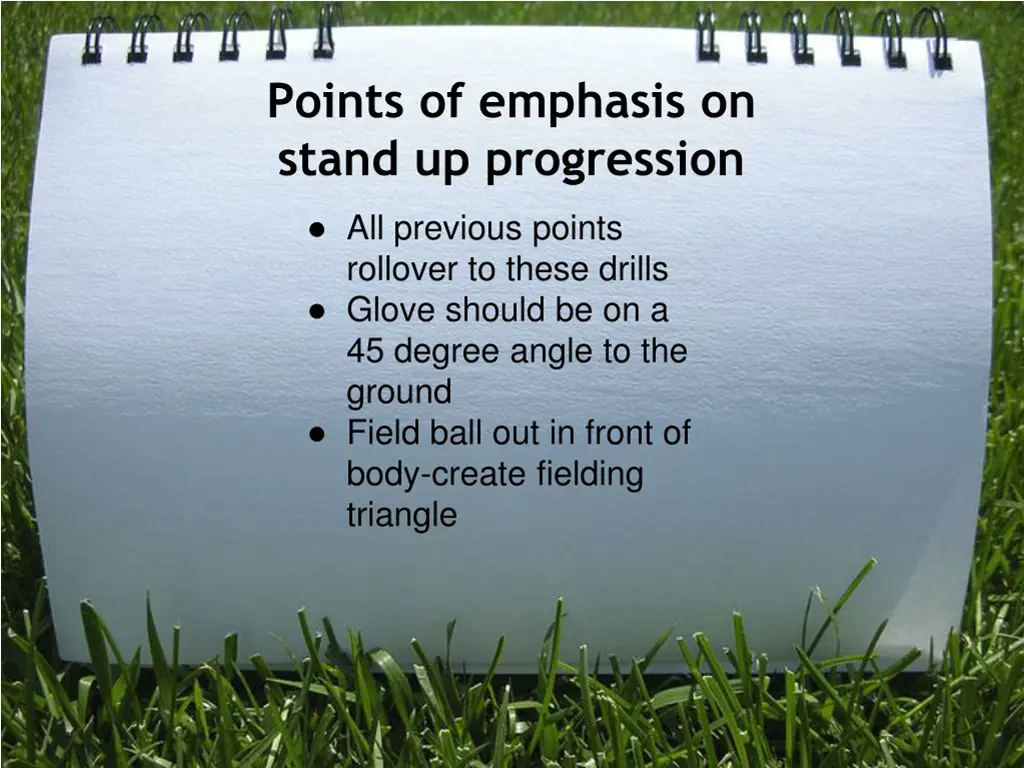 points of emphasis on stand up progression