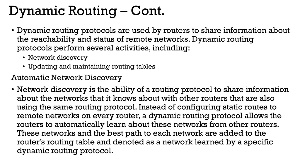 dynamic routing cont