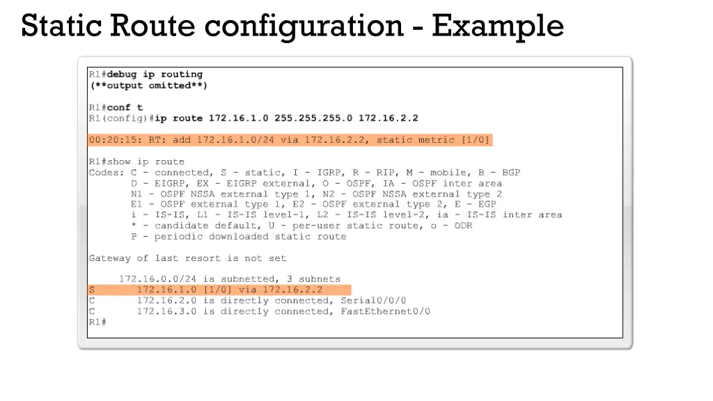 static route configuration example 2